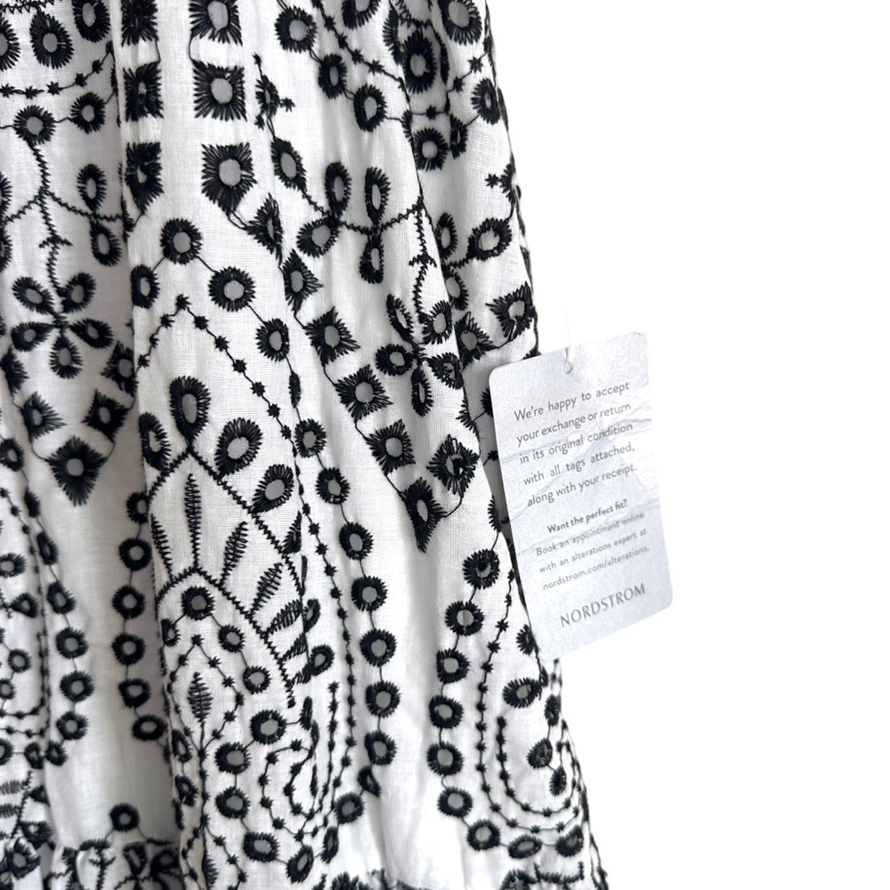 BTFL-LIFE Embroidered Eyelet 100% Cotton Aline Midi Dress Size Medium NWT - Picture 8 of 8
